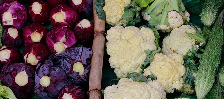 Vegetables in a market