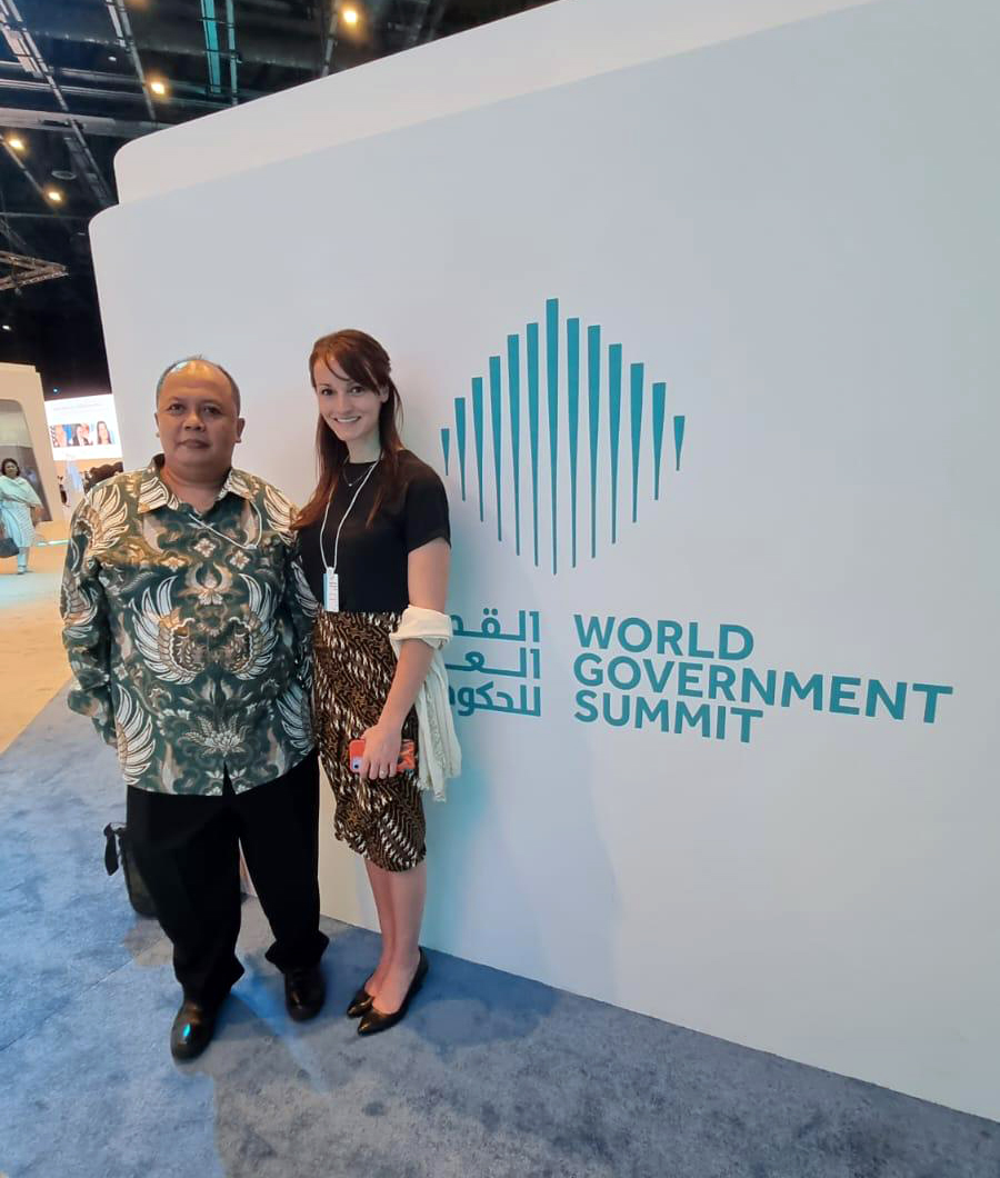 World government summit sign and expo