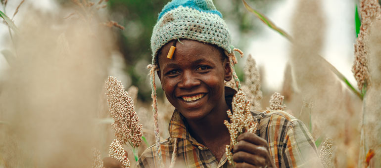 Youth in a sorghum farm