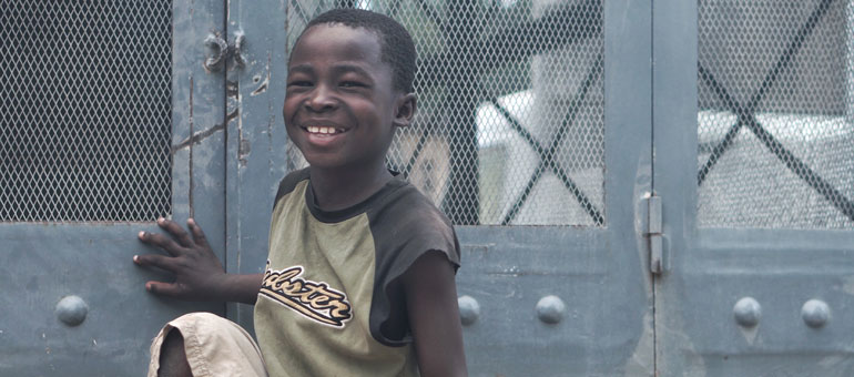 Boy smiling in Haiti