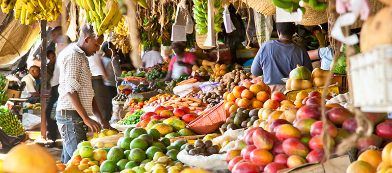 A food market in Kenya