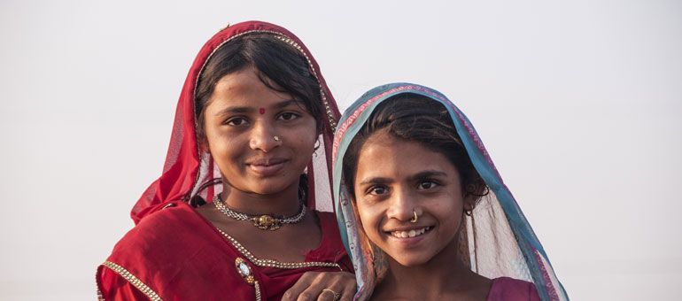 Indian girls smiling