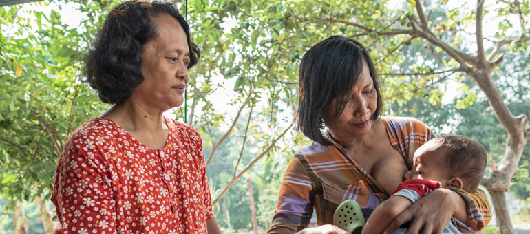 Indonesian woman breastfeeding