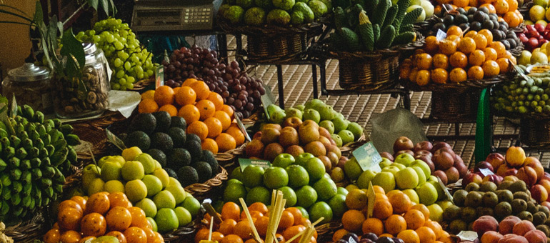 Stand of fruits and vegetables