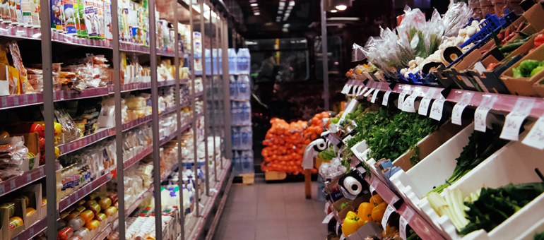 Supermarket shelves