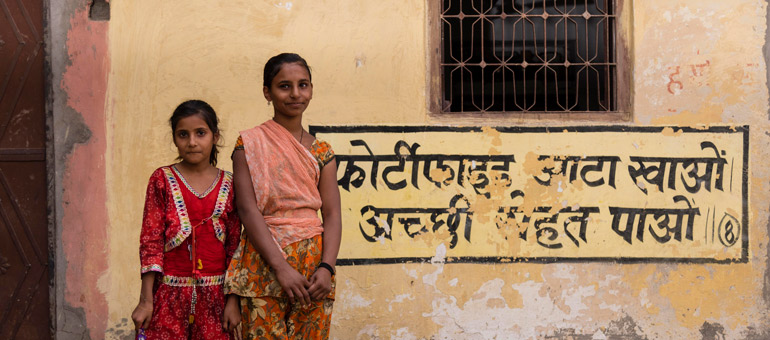 Two girls smiling