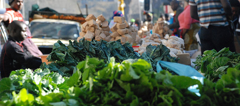 Urban market in the street