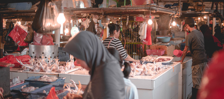 Woman selling food in a market