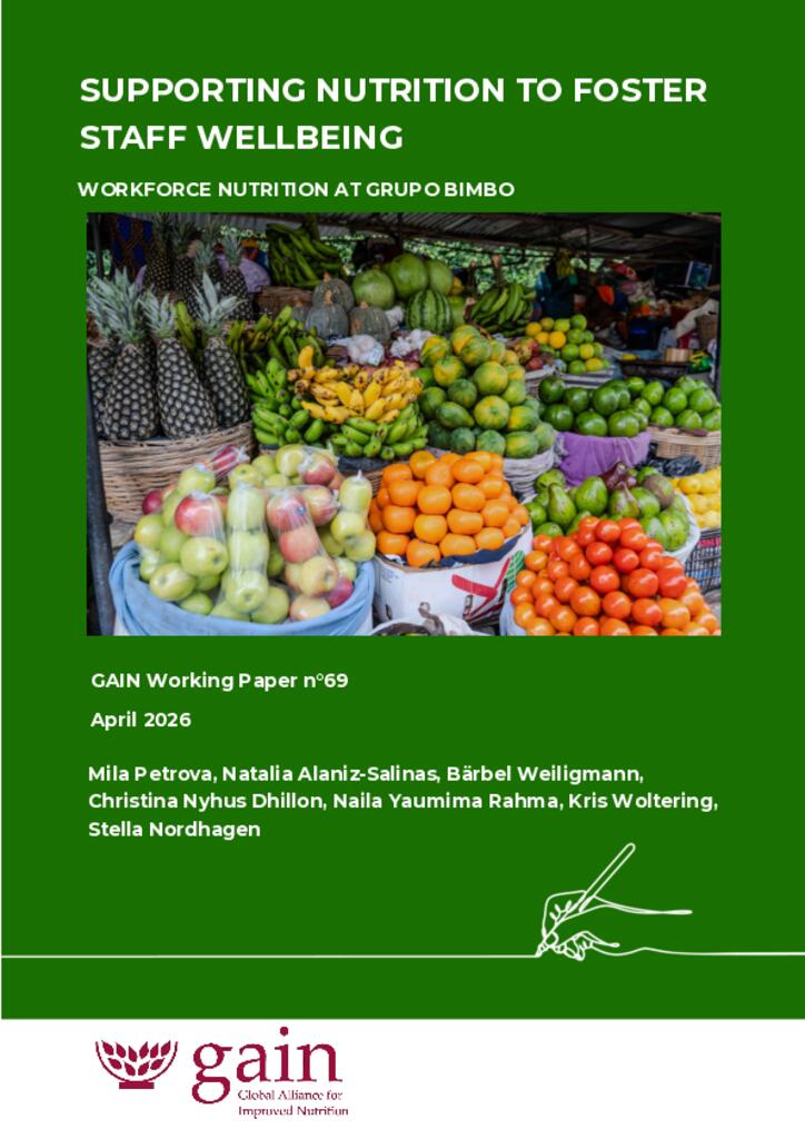 GAIN Working Paper n°69: Supporting Nutrition to Foster Staff Wellbeing