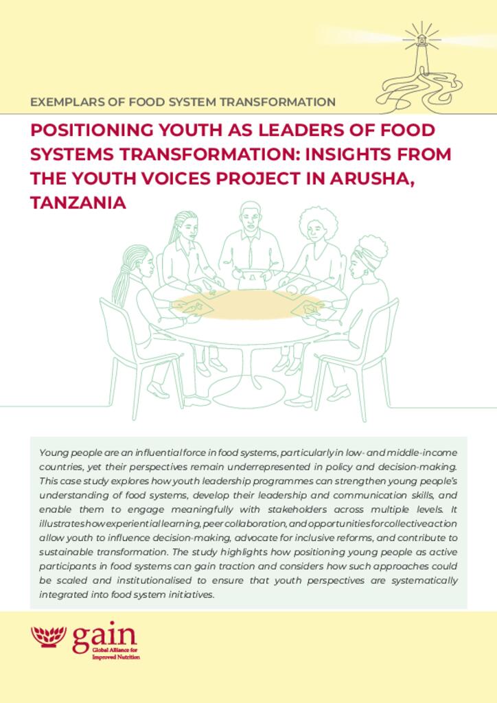  Positioning Youth as Leaders of Food Systems Transformation: Insights from the Youth…