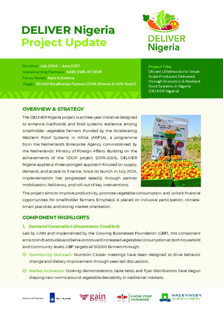 DELIVER Nigeria Project Update