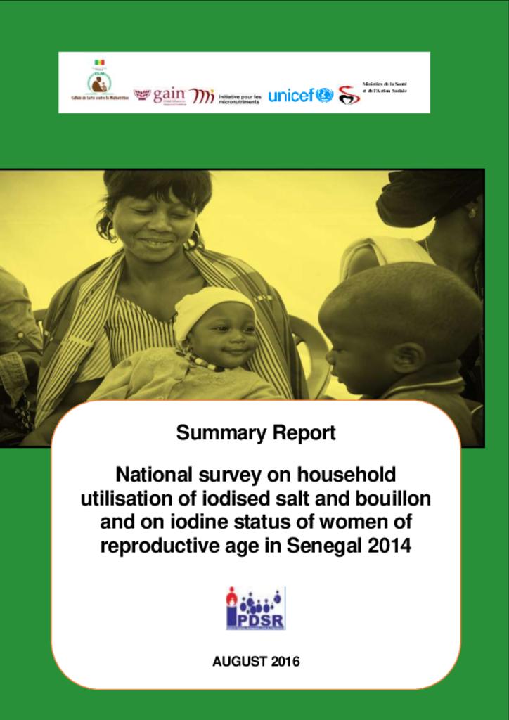 National survey on household utilisation of iodised salt and bouillon and on iodine…