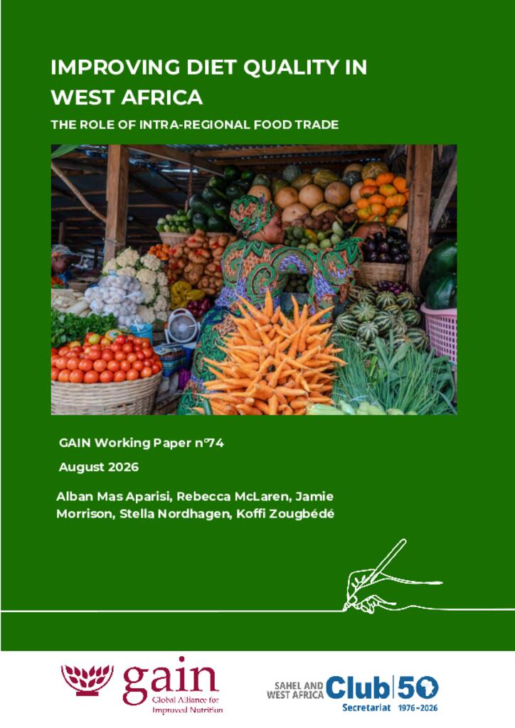 GAIN Working Paper n°74: Improving Diet Quality in West Africa