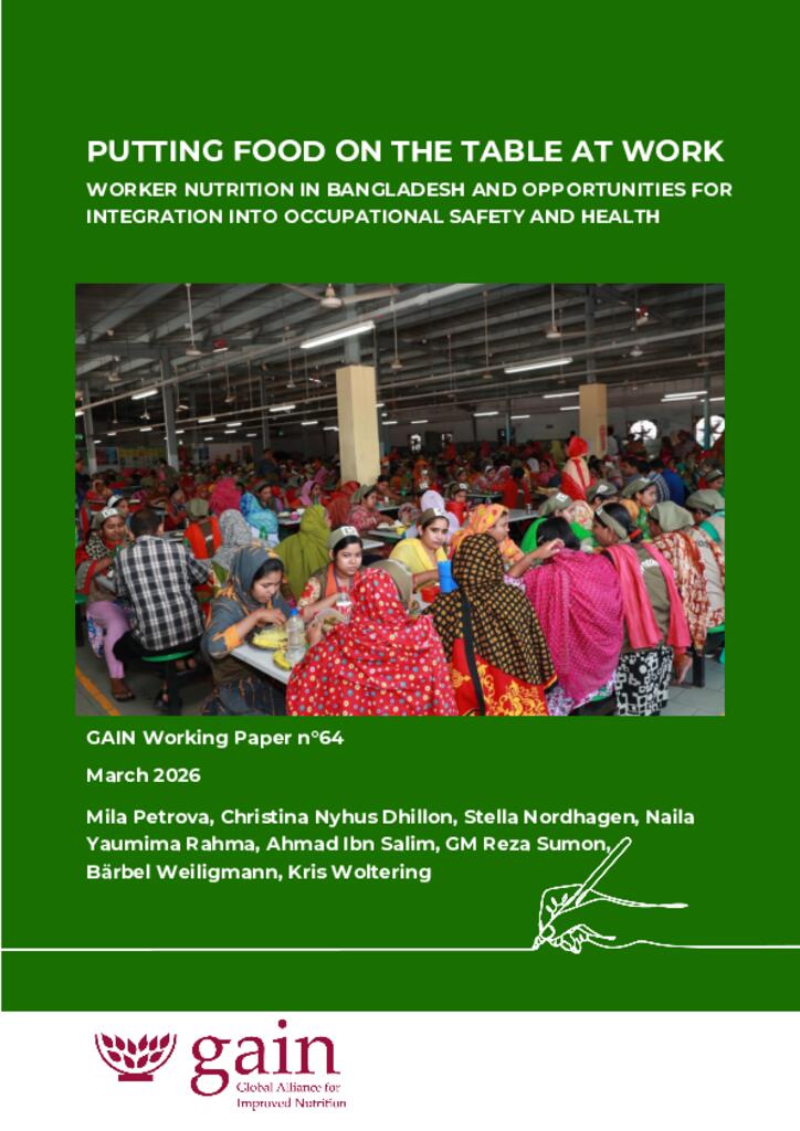 Worker Nutrition In Bangladesh And Opportunities For Integration Into Occupational Safety…