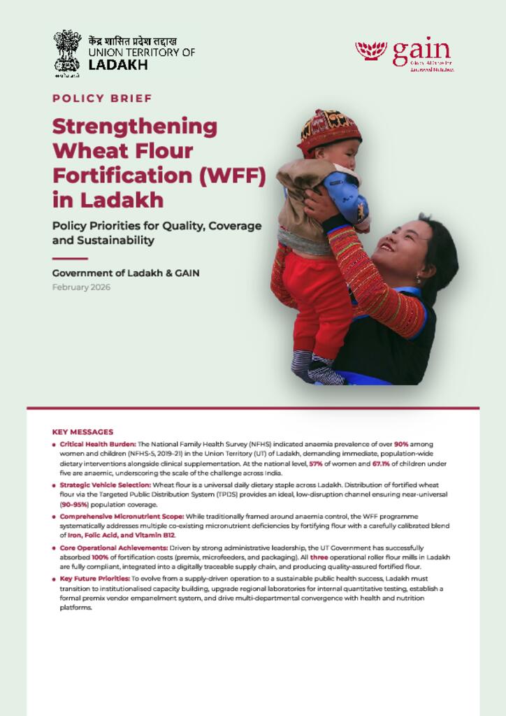 Strengthening Wheat Flour Fortification (WFF) in Ladakh