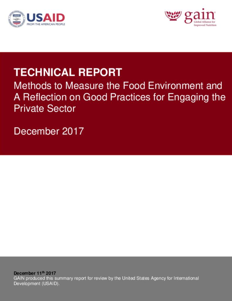 Methods to measure the food environment and a reflection on good practices for engaging…