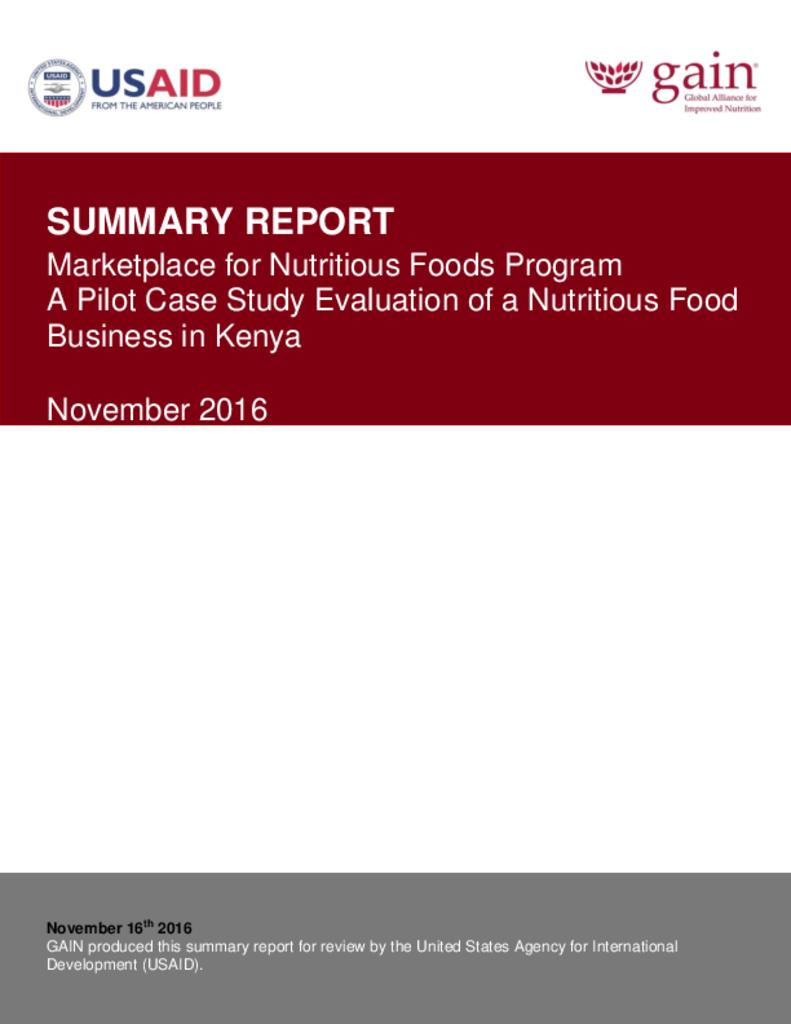 Marketplace for nutritious foods program: a pilot case study evaluation of a nutritious…