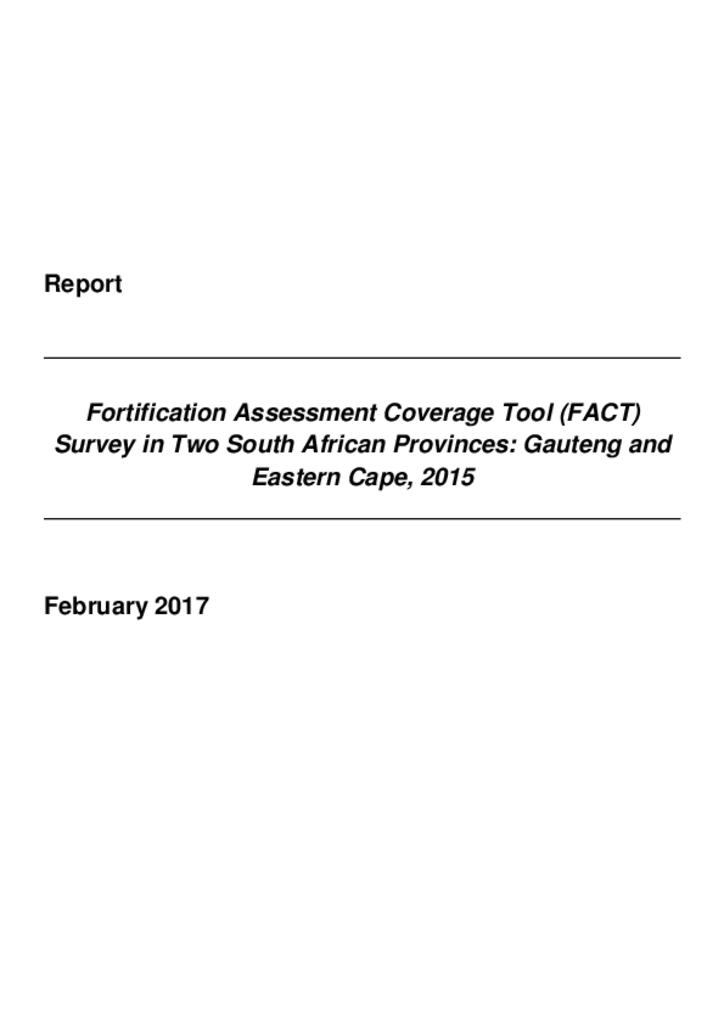 Fortification Assessment Coverage Toolkit (FACT) survey in two South African provinces:…