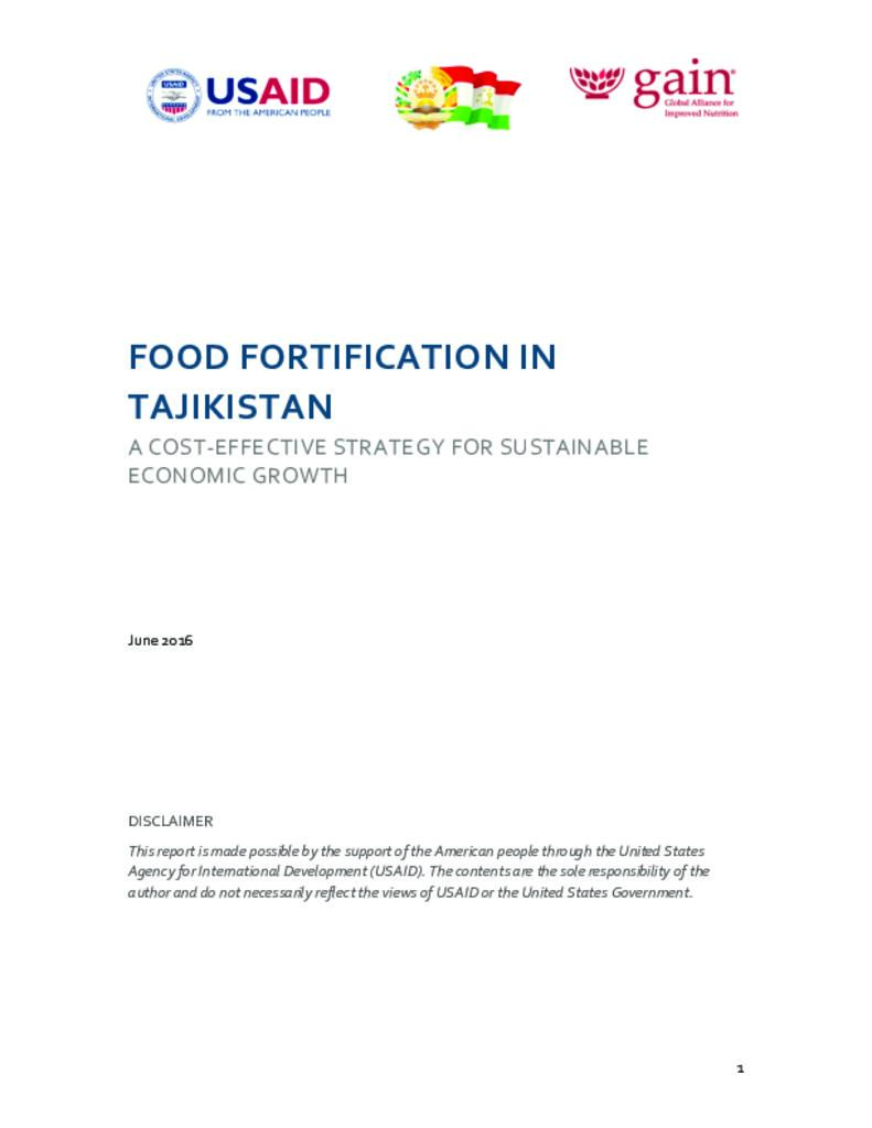(ENG) Food fortification in Tajikistan: a cost-effective strategy for sustainable…