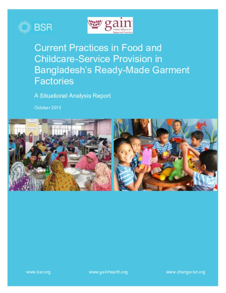 Current practices in food and childcare-service provision in Bangladesh’s ready-made…