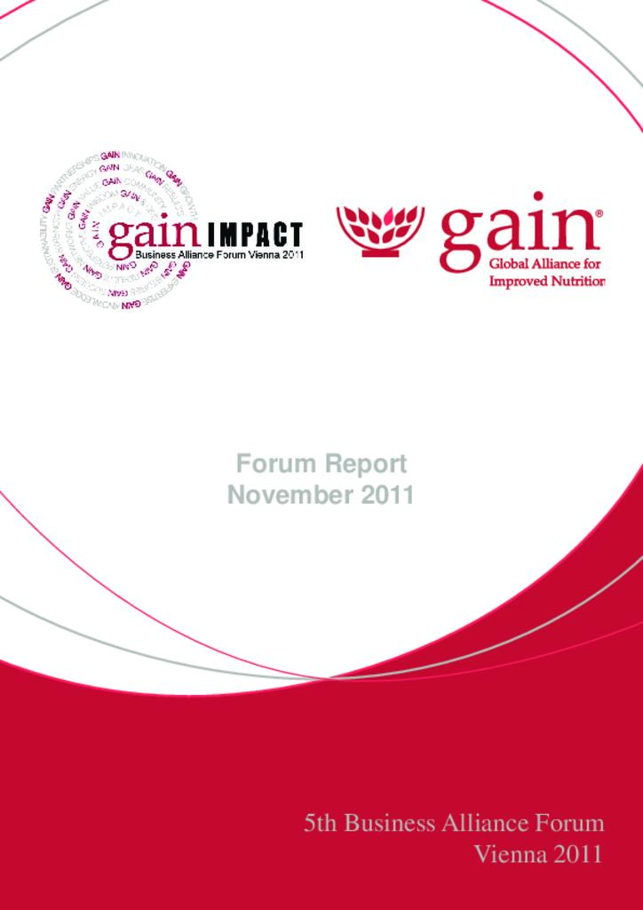Business alliance forum report 2011