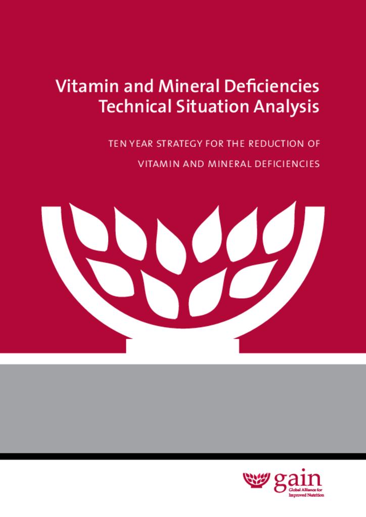 Vitamin and mineral deficiencies technical situation analysis
