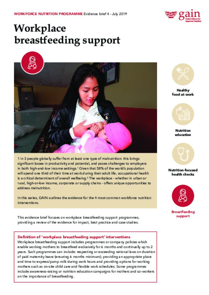 Evidence brief 4: Workplace breastfeeding support 