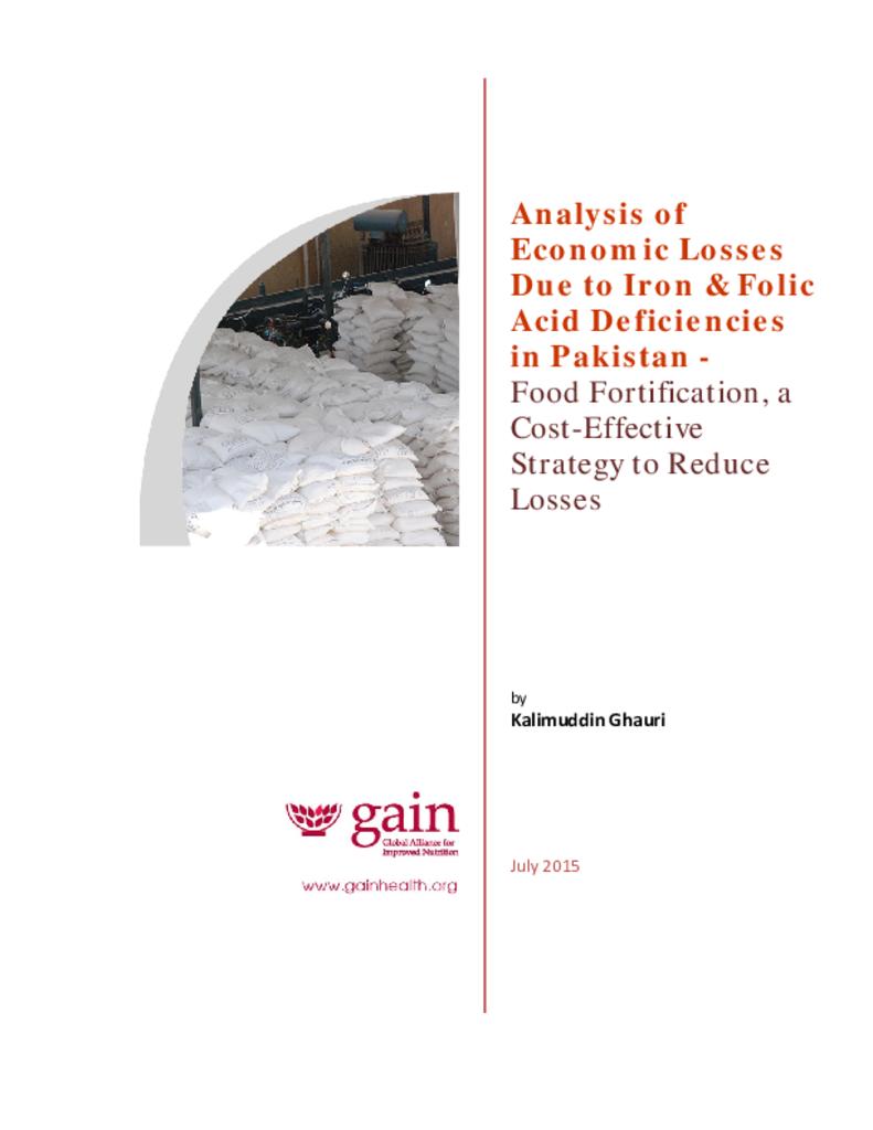 (ENG) Analysis of economic losses due to iron & folic acid deficiencies in Pakistan