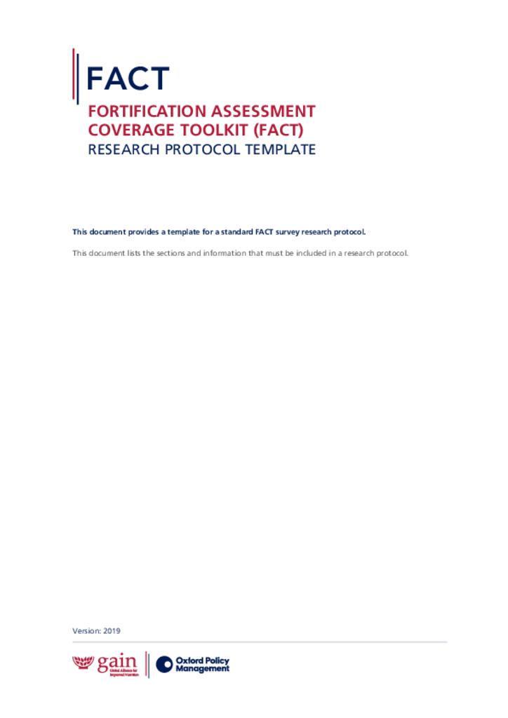 Fortification assessment coverage toolkit (FACT) research protocol template