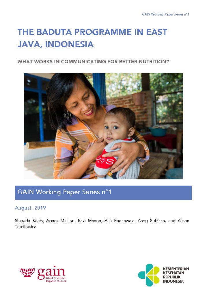 GAIN Working Paper Series 1 - The Baduta programme in Indonesia