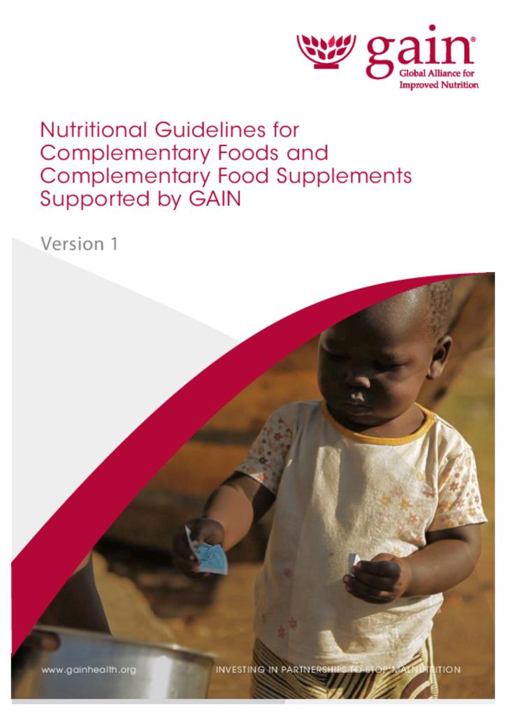 Nutritional guidelines for complementary foods and supplements 2014