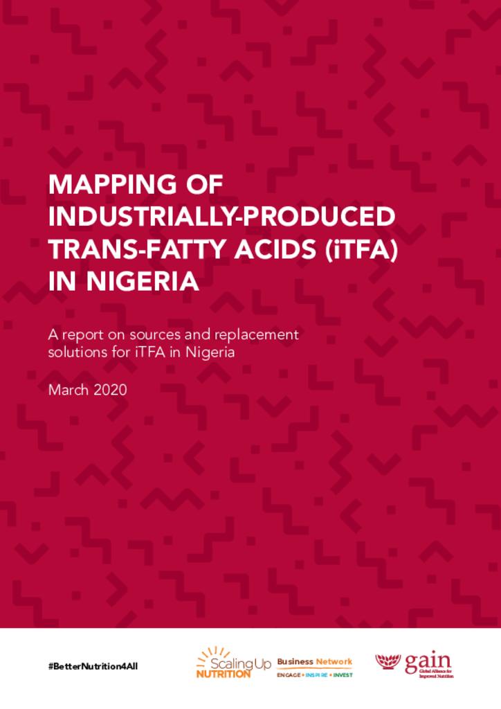Mapping Industrially-Produced Trans-Fatty Acids in Nigeria