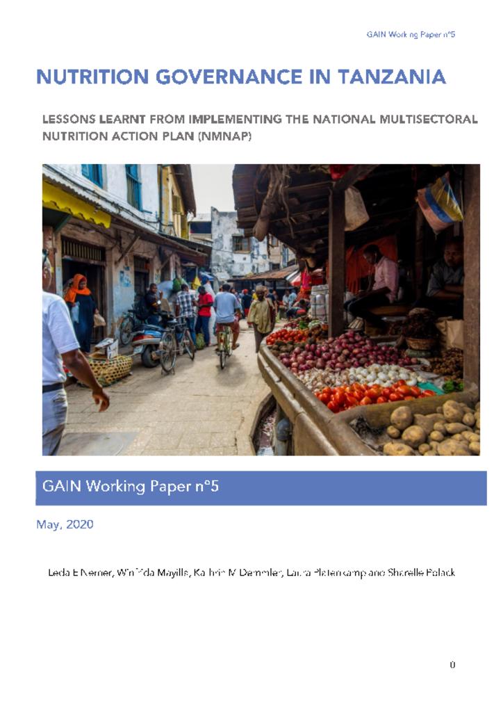 GAIN Working Paper Series 5 - Nutrition Governance in Tanzania