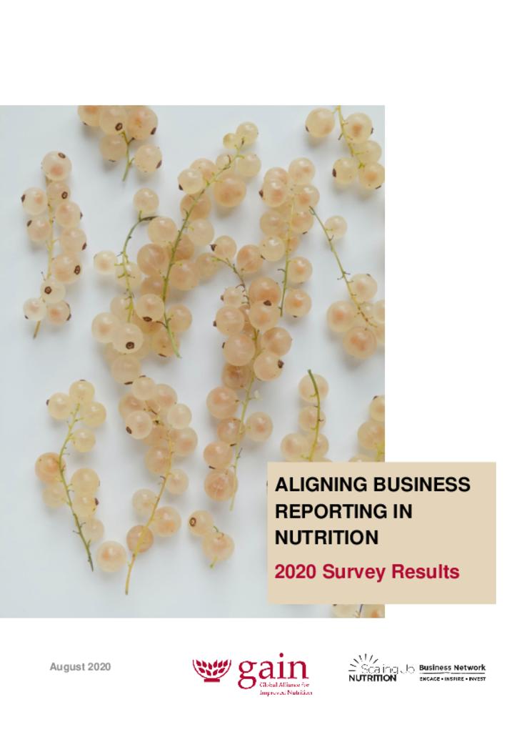 Aligning business reporting in nutrition - 2020 survey results