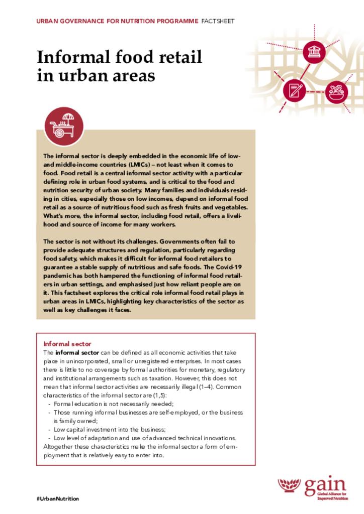 Informal food retail in urban areas 