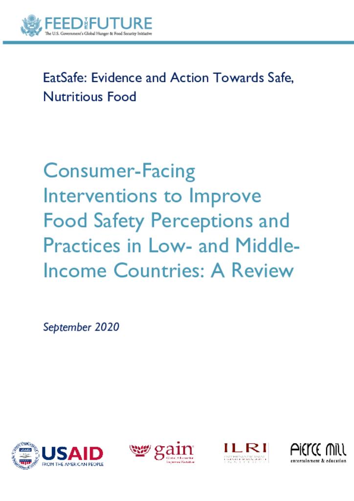 EatSafe: Consumer-Facing Interventions to Improve Food Safety Perceptions and Practices…