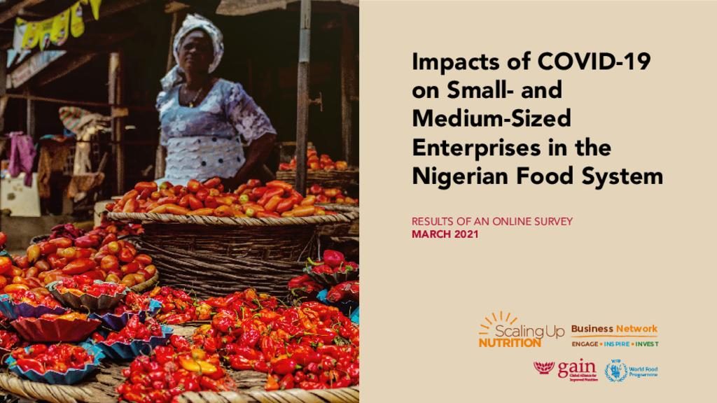 Impacts of COVID-19 on small- and medium-sized enterprises in the Nigerian food system