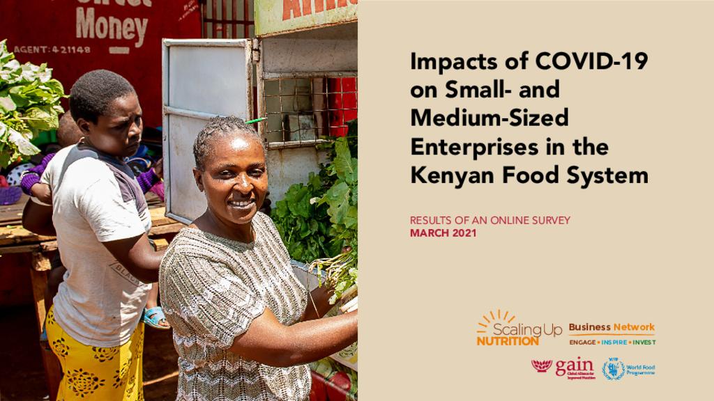 Impacts of COVID-19 on small- and medium-sized enterprises in the Kenyan  food system