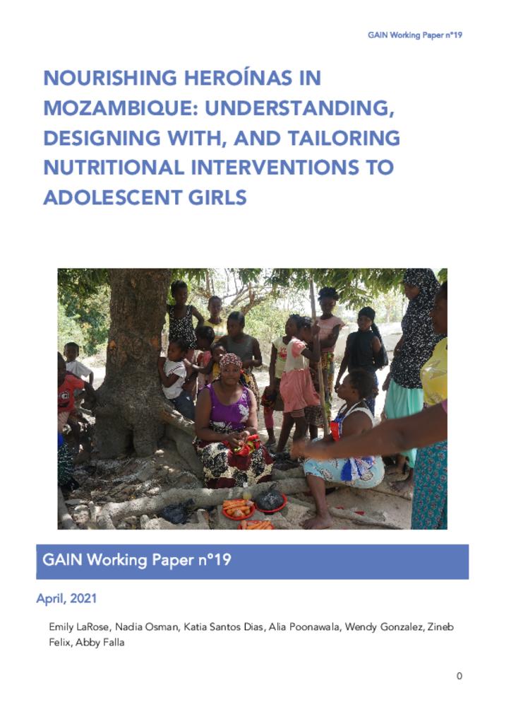 GAIN Working Paper Series 19 - Nourishing heroinas in Mozambique: understanding,…