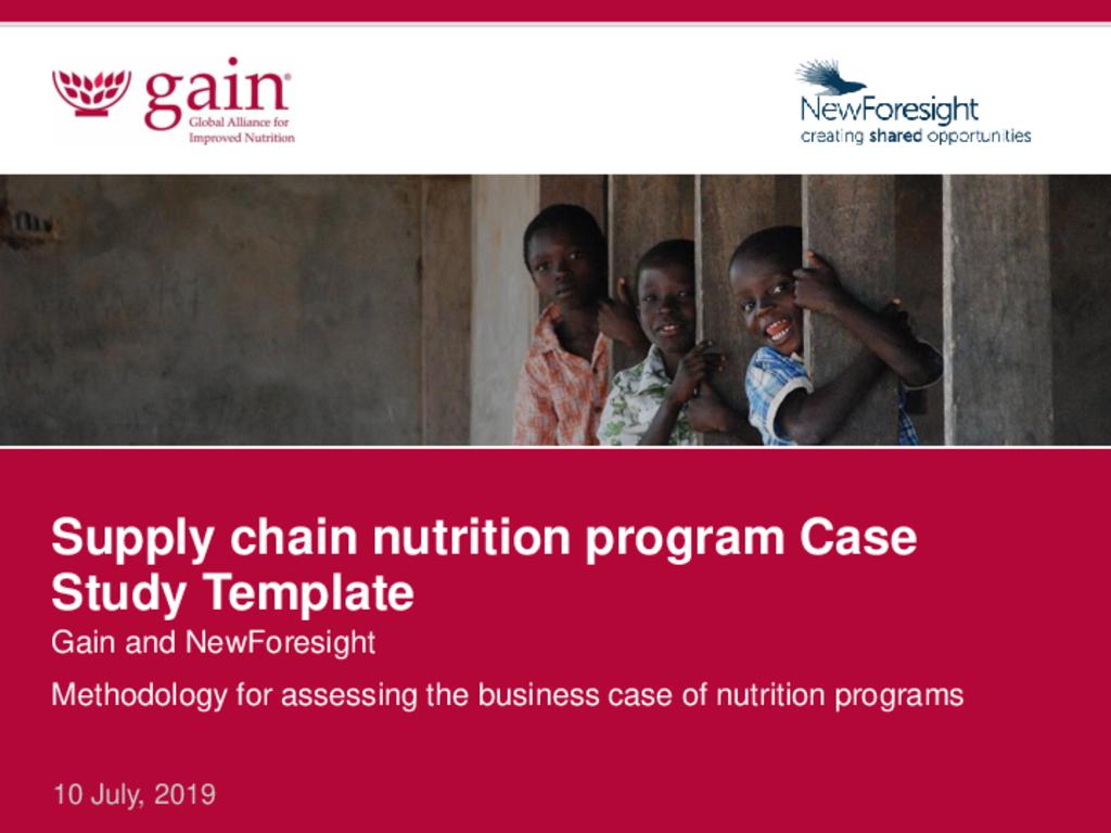 Supply Chain Nutrition Program - Case study template