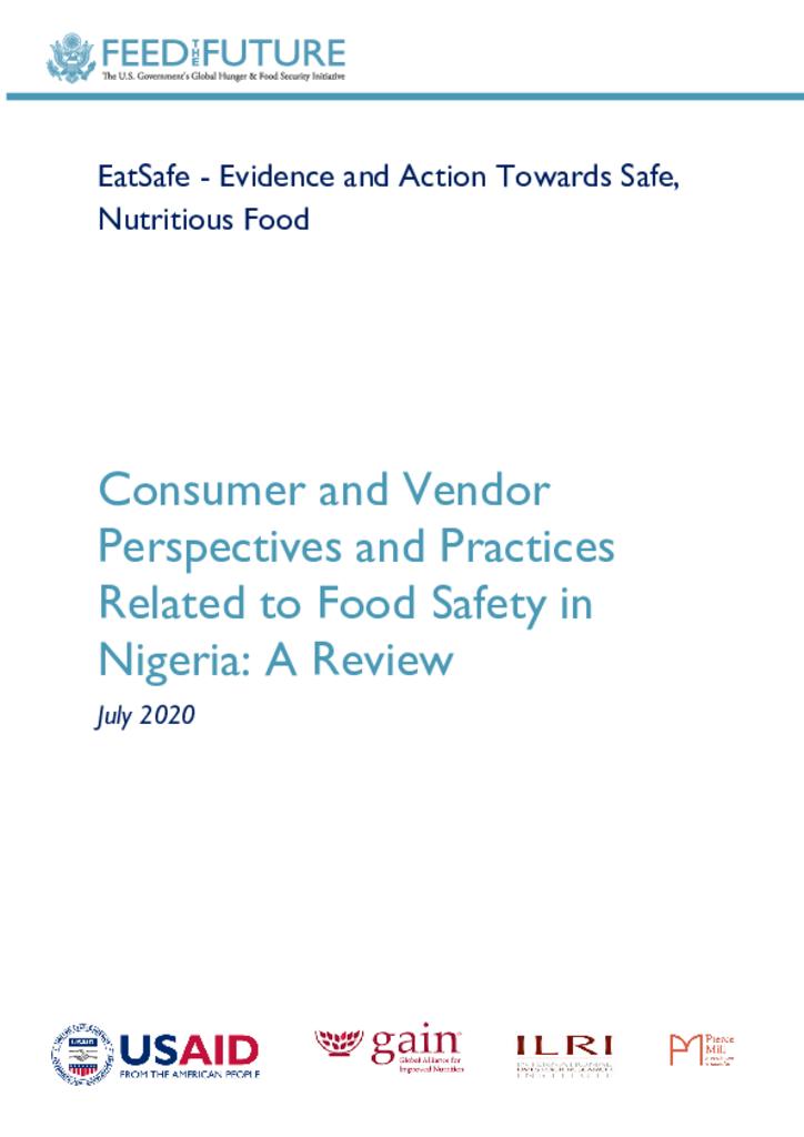 Consumer and Vendor Perspectives and Practices Related to Food Safety in Nigeria