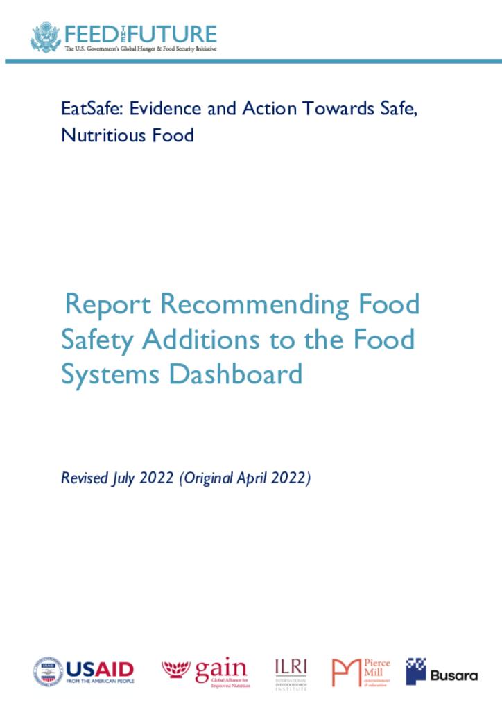 Report Recommending Food Safety Additions to the Food Systems Dashboard
