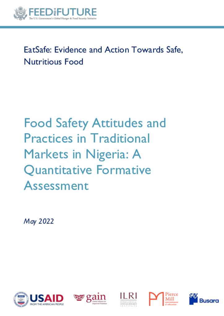Food Safety Attitudes and Practices in Traditional Markets in Nigeria - A Quantitative…