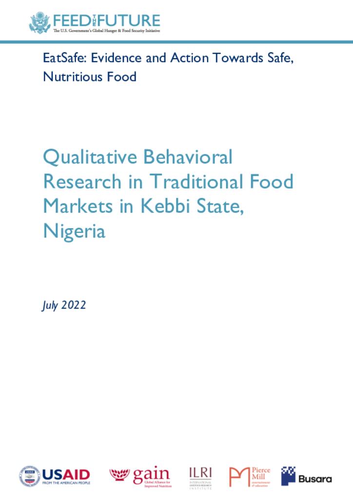 Qualitative Behavioral Research on Traditional Food Markets in Kebbi State, Nigeria