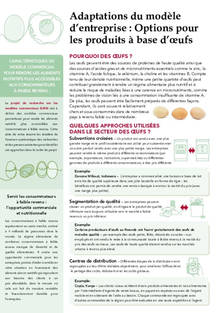 Le projet de recherche sur les modèles commerciaux - Adaptations du modèle d’entreprise -…