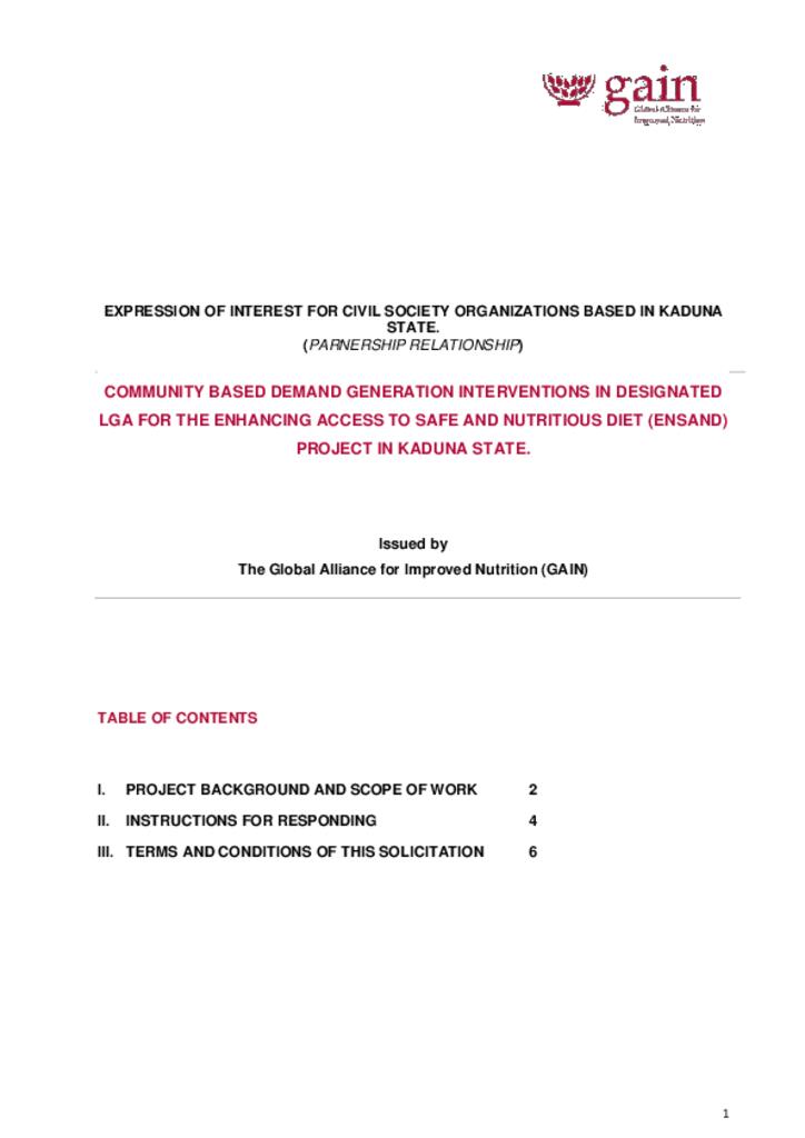 Community-Based Demand Generation Interventions In Designated LGA For The Enhancing…