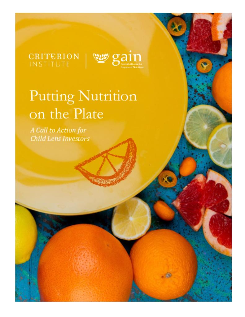 Putting Nutrition on the Plate: A Call to Action for Child Lens Investors