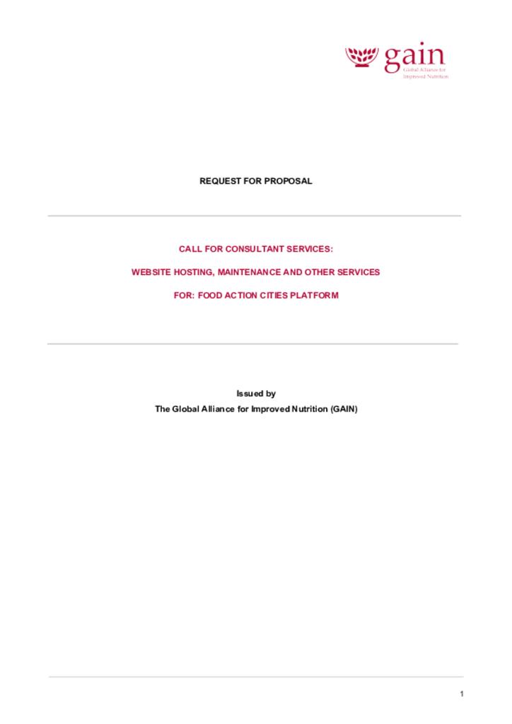RFP-Call For Consultant Services: Website Hosting, Maintenance And Other Services For:…