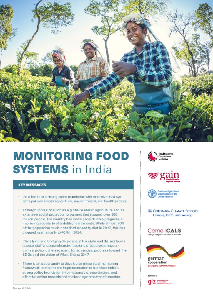 Monitoring Food Systems In India