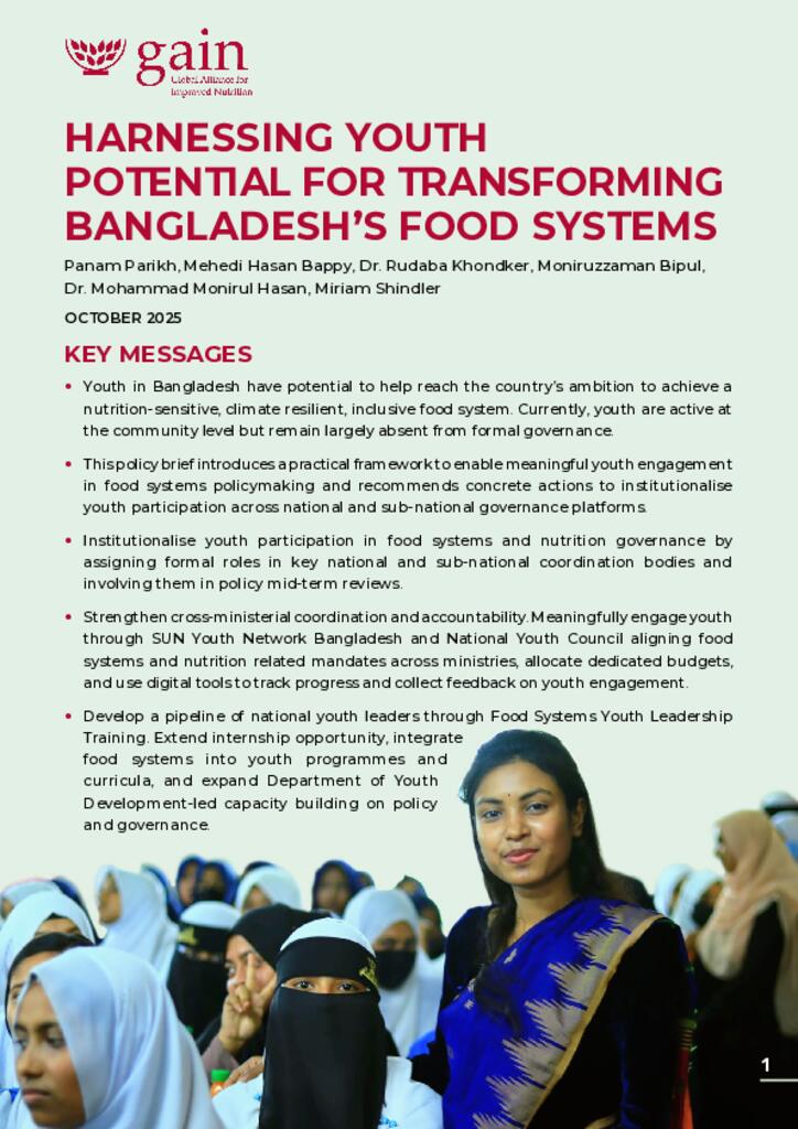Harnessing youth Potential for transforming Bangladesh’s food systems